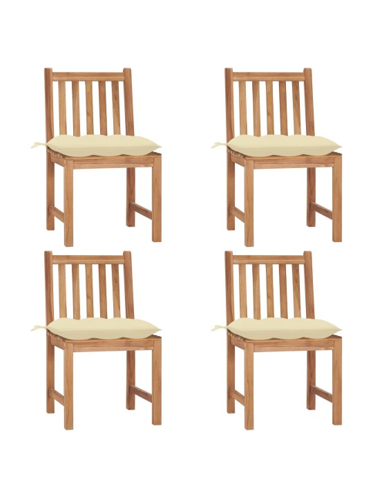 Zahradní židle 4 ks s poduškami masivní teak