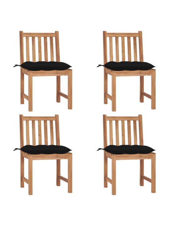 Zahradní židle s poduškami 4 ks masivní teak