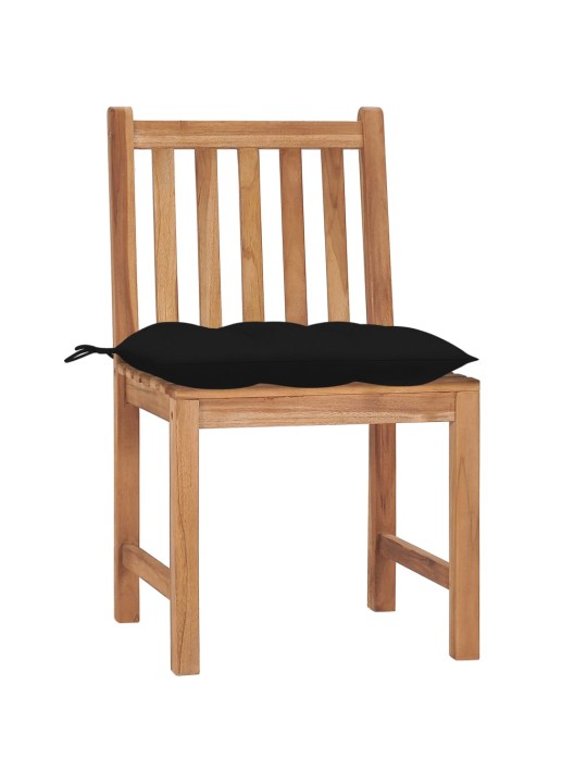Zahradní židle s poduškami 4 ks masivní teak