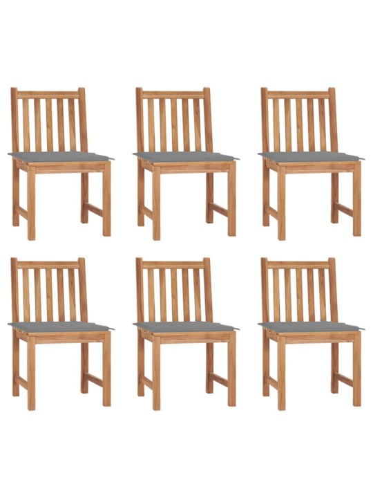 Zahradní židle 6 ks s poduškami masivní teak
