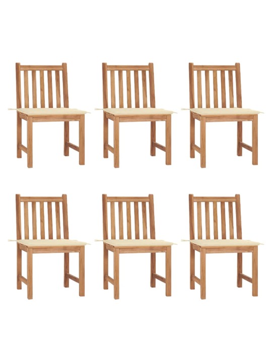 Zahradní židle s poduškami 6 ks masivní teak