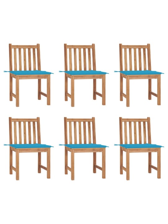 Zahradní židle 6 ks s poduškami masivní teak