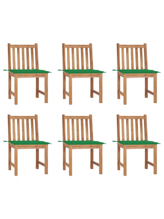 Zahradní židle 6 ks s poduškami masivní teak