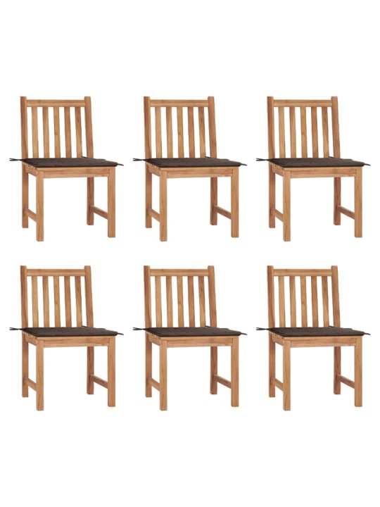 Zahradní židle 6 ks s poduškami masivní teak