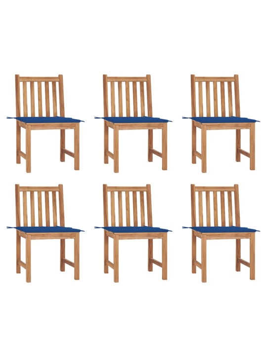 Zahradní židle 6 ks s poduškami masivní teak