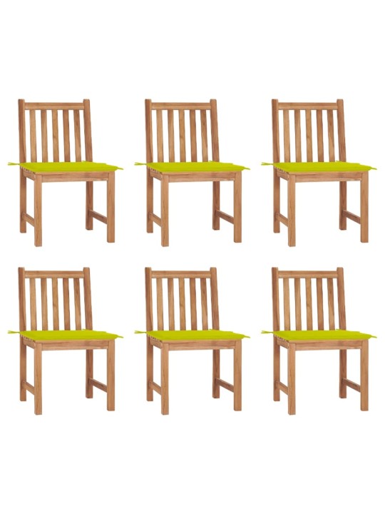 Zahradní židle 6 ks s poduškami masivní teak