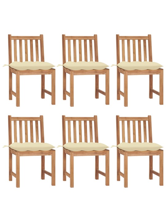 Zahradní židle 6 ks s poduškami masivní teak