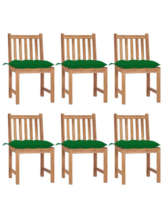 Zahradní židle 6 ks s poduškami masivní teak