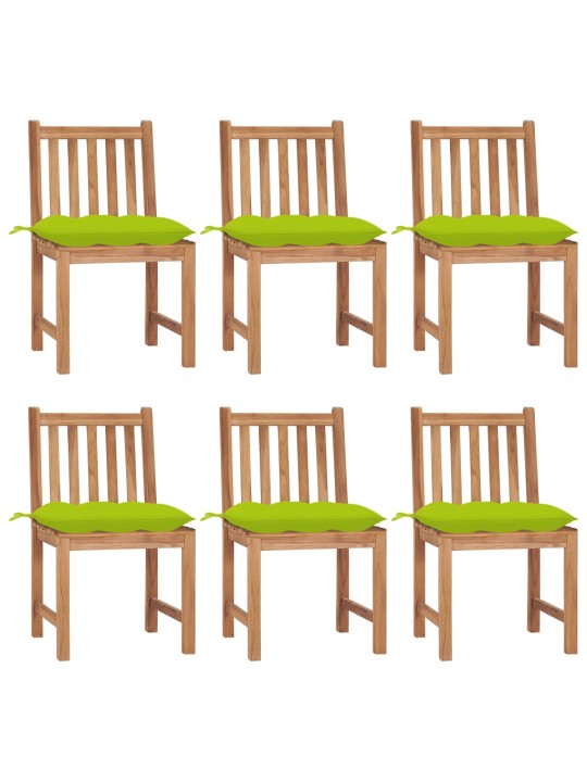 Zahradní židle 6 ks s poduškami masivní teak