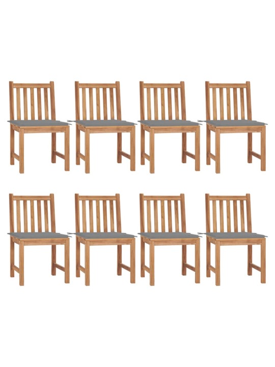 Zahradní židle s poduškami 8 ks masivní teak