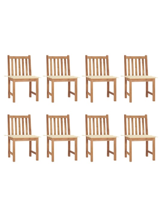 Zahradní židle s poduškami 8 ks masivní teak