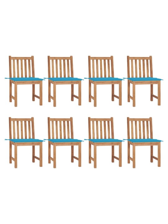 Zahradní židle s poduškami 8 ks masivní teak