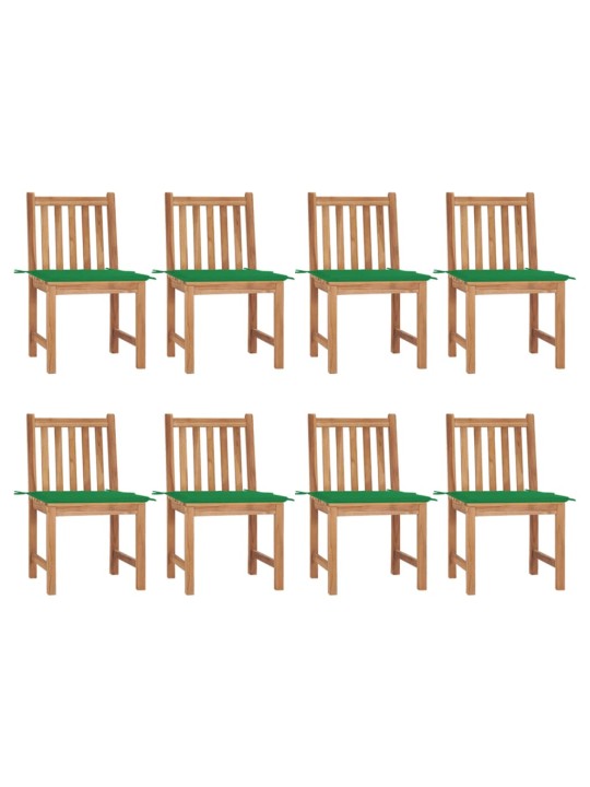 Zahradní židle s poduškami 8 ks masivní teak