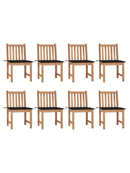 Zahradní židle s poduškami 8 ks masivní teak