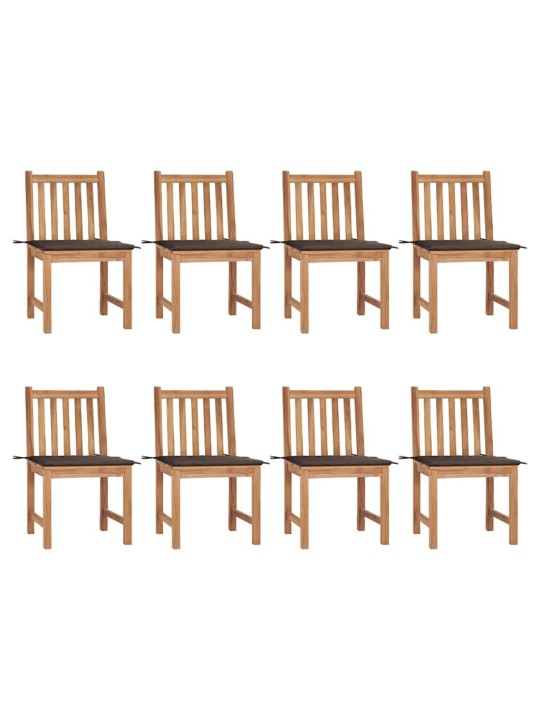 Zahradní židle s poduškami 8 ks masivní teak