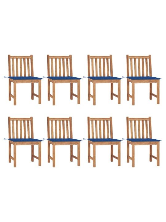 Zahradní židle s poduškami 8 ks masivní teak