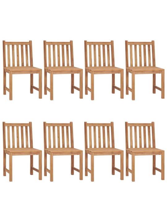 Zahradní židle s poduškami 8 ks masivní teak