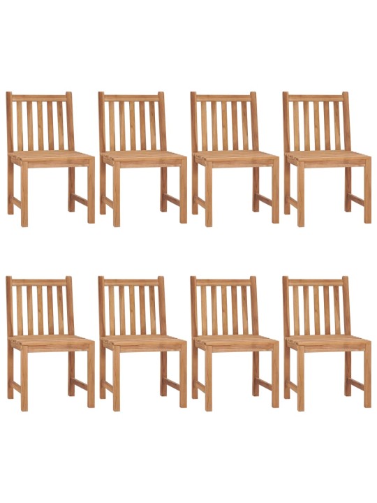 Zahradní židle s poduškami 8 ks masivní teak