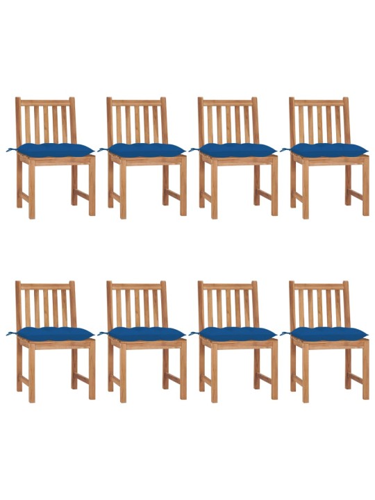 Zahradní židle s poduškami 8 ks masivní teak