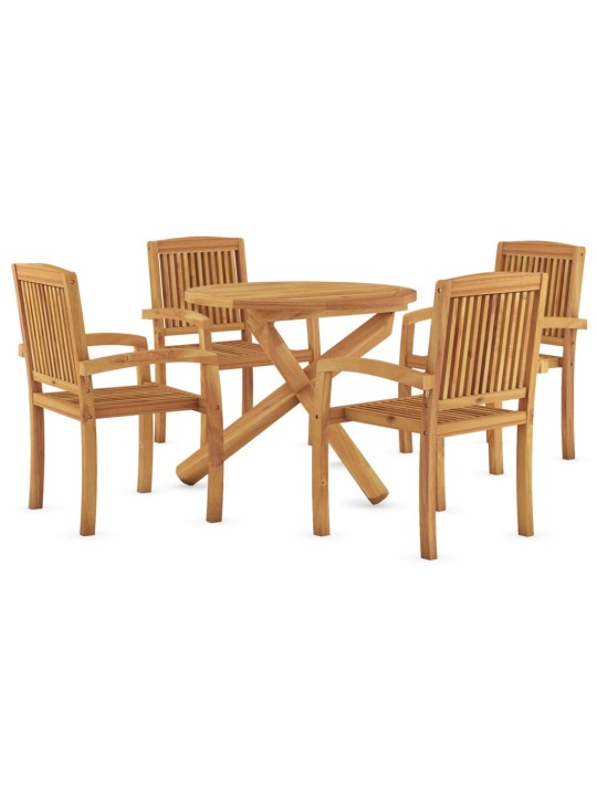 5dílný zahradní jídelní set masivní teakové dřevo