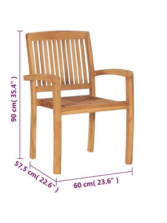 Stohovatelné zahradní židle 8 ks masivní teak