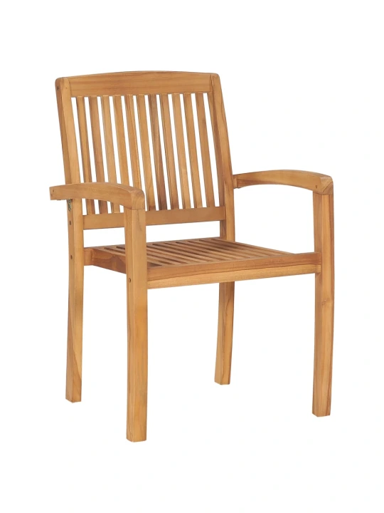 Stohovatelné zahradní židle s poduškami 6 ks masivní teak