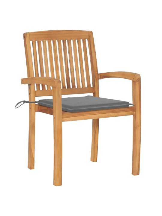 Stohovatelné zahradní židle s poduškami 8 ks masivní teak
