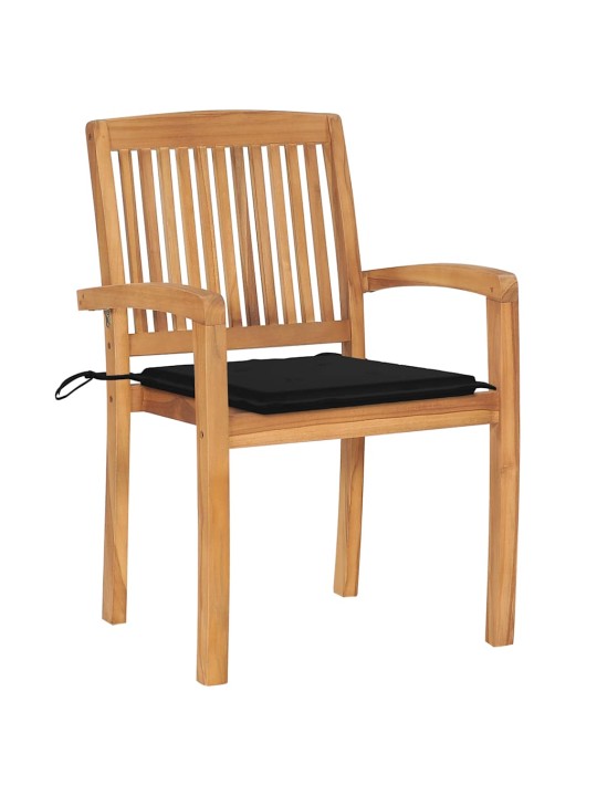 Stohovatelné zahradní židle s poduškami 8 ks masivní teak
