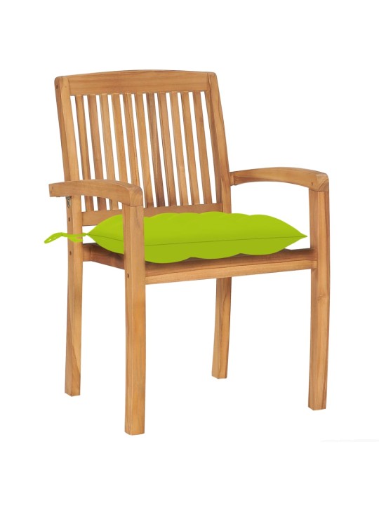 Stohovací zahradní židle s poduškami 4 ks masivní teak