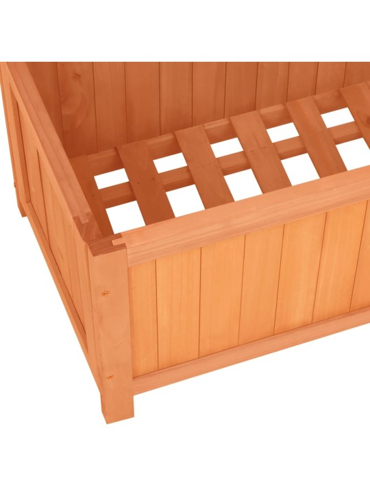 Zahradní truhlík s treláží hnědý 70 x 30 x 135 cm masivní jedle
