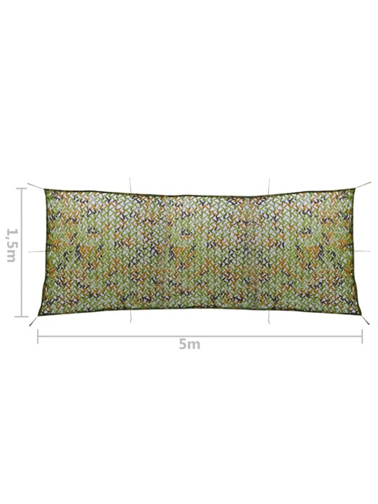 Maskovací síť s úložným pytlem 1,5 x 5 m zelená