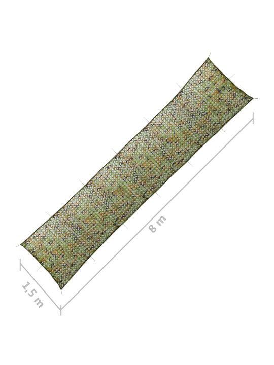 Maskovací síť s úložným pytlem 1,5 x 8 m zelená