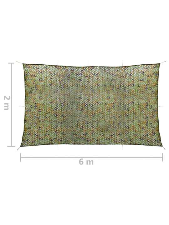 Maskovací síť s úložným pytlem 2 x 6 m zelená