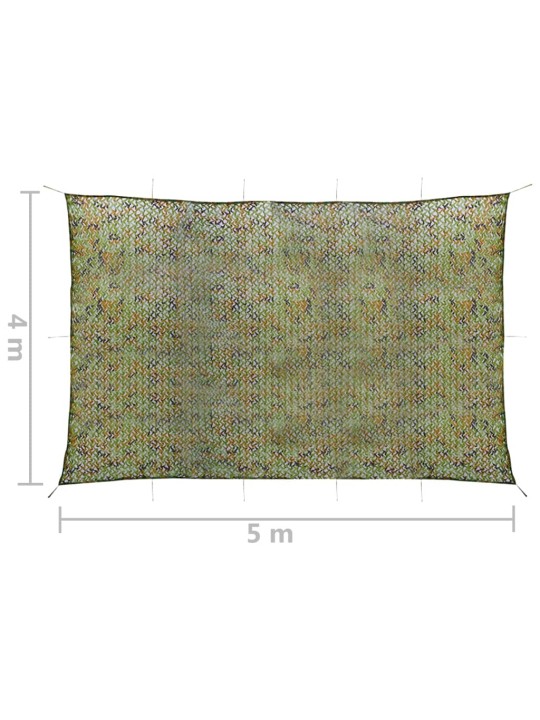 Maskovací síť s úložným pytlem 4 x 5 m zelená