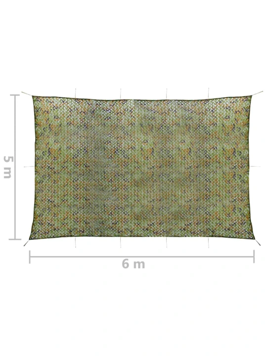 Maskovací síť s úložným pytlem 5 x 6 m zelená