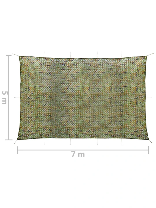 Maskovací síť s úložným pytlem 5 x 7 m zelená