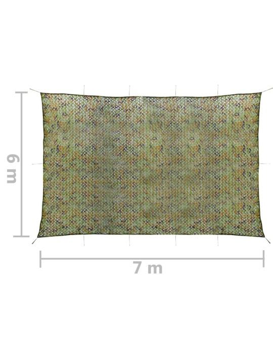 Maskovací síť s úložným pytlem 6 x 7 m zelená