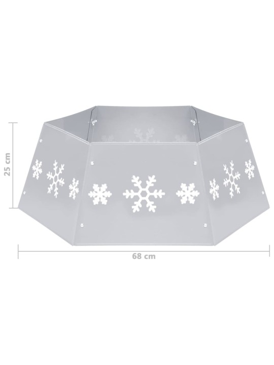 Podložka pod vánoční stromek stříbrná a bílá Ø 68 x 25 cm