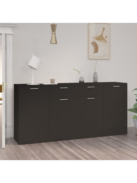 Příborník černý 160 x 36 x 75 cm kompozitní dřevo