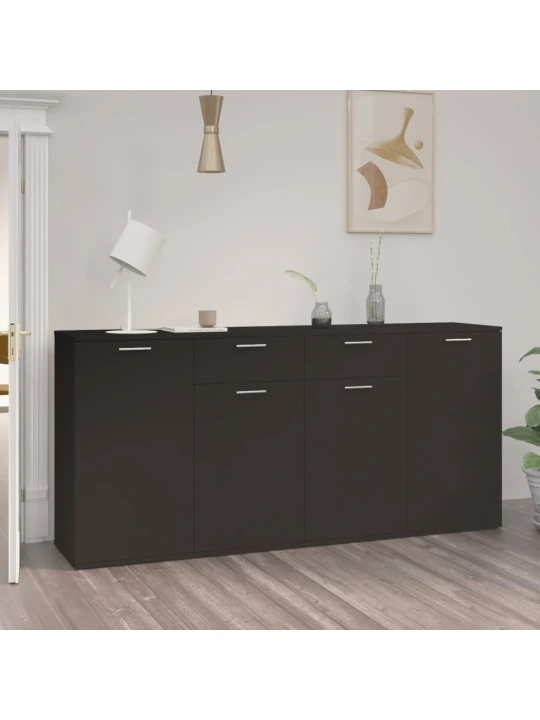 Příborník černý 160 x 36 x 75 cm kompozitní dřevo