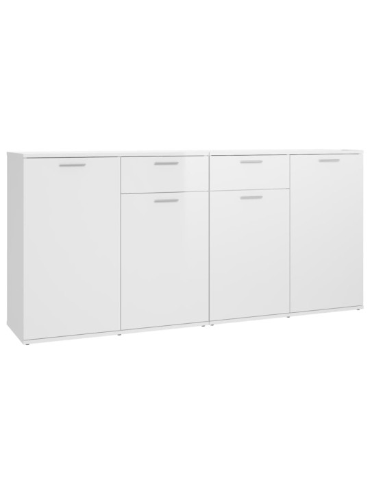 Příborník bílý s vysokým leskem 160x36x75 cm kompozitní dřevo