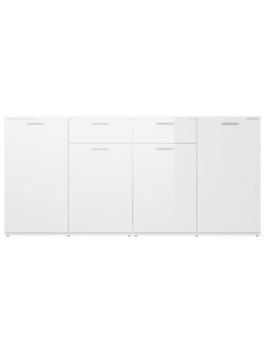 Příborník bílý s vysokým leskem 160x36x75 cm kompozitní dřevo