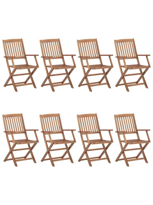 Skládací zahradní židle s poduškami 8 ks masivní akácie