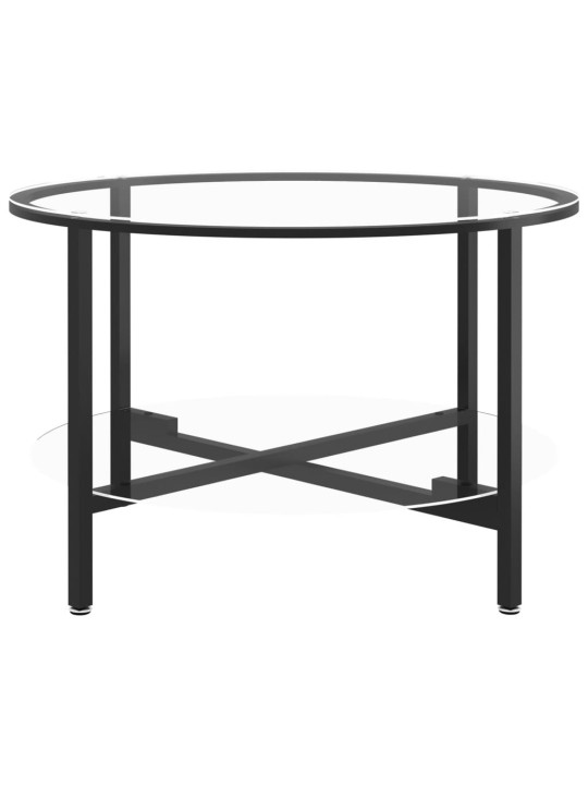 Čajový stolek černý a průhledný 70 cm tvrzené sklo