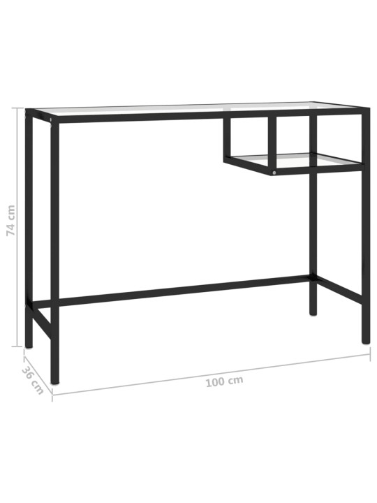 PC stůl průhledný 100 x 36 x 74 cm sklo