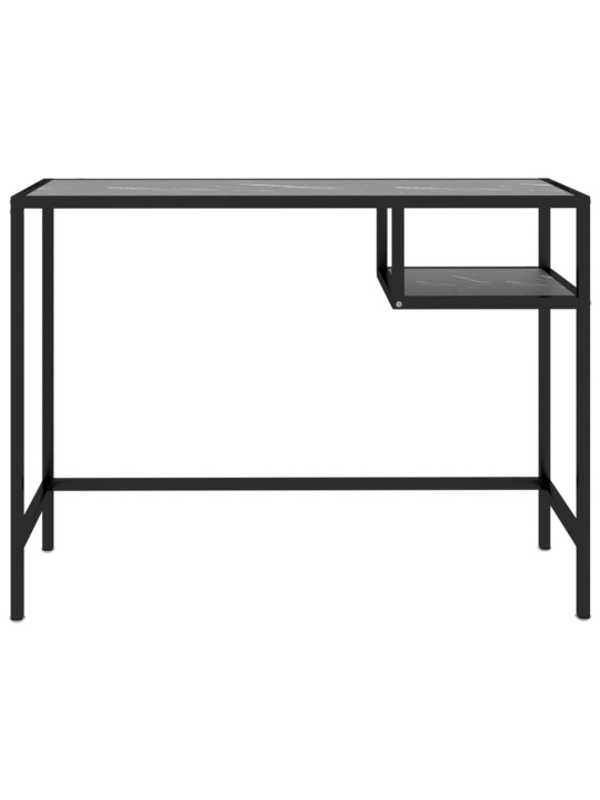 PC stůl černý mramor 100 x 36 x 74 cm tvrzené sklo
