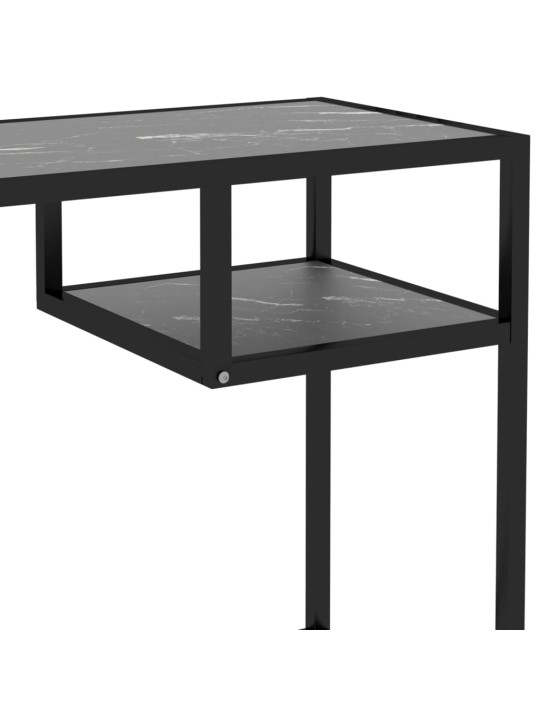 PC stůl černý mramor 100 x 36 x 74 cm tvrzené sklo