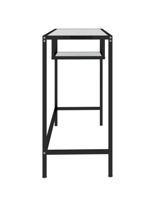PC stůl bílý mramor 100 x 36 x 74 cm tvrzené sklo