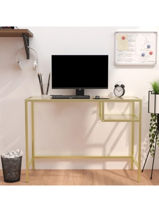 PC stůl průhledný 100 x 36 x 74 cm tvrzené sklo