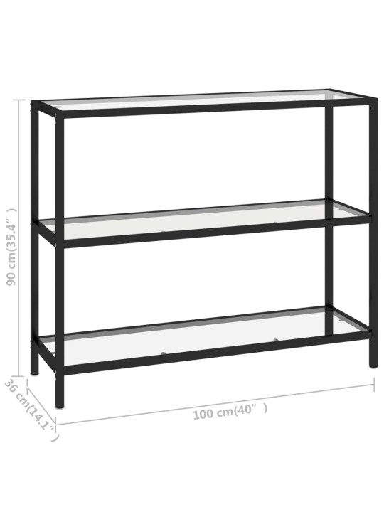 Policový regál průhledný 100 x 36 x 90 cm tvrzené sklo
